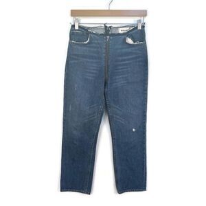 Reformation the Zipper Jeans 90s Straight Leg Zip Around Medium Wash 26